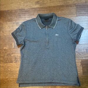 Lacoste Gray Classic Polo Shirt with Contrasting Collar
